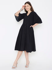 Black cotton casual dress