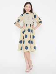 Ajrakh cotton polka dot dress
