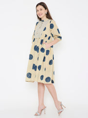 Ajrakh cotton polka dot dress