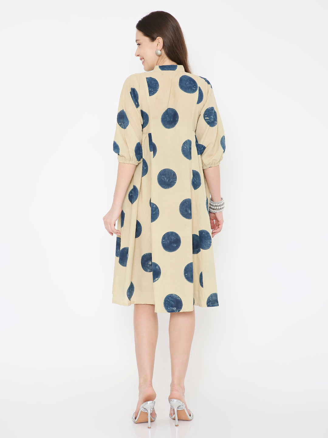 Ajrakh cotton polka dot dress