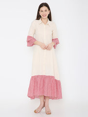 Hand woven cotton shirt dress