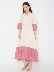 Hand woven cotton shirt dress