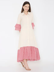 Hand woven cotton shirt dress