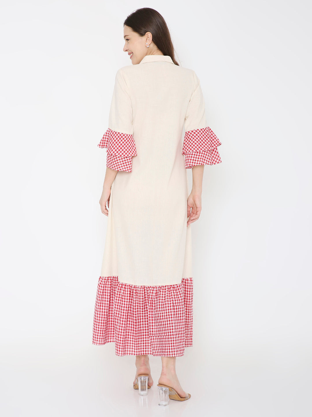 Hand woven cotton shirt dress