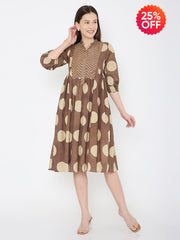 Ajrakh cotton polka dot dress
