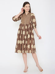 Ajrakh cotton polka dot dress