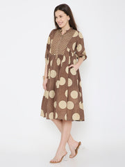 Ajrakh cotton polka dot dress