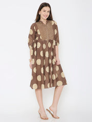 Ajrakh cotton polka dot dress