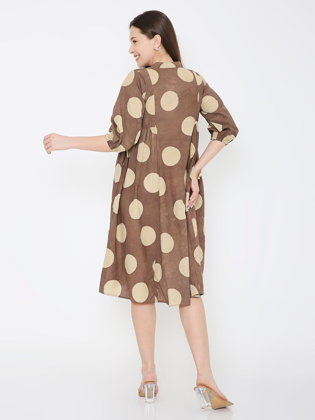 Ajrakh cotton polka dot dress