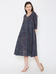 Ajrakh cotton princess line dress