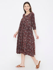 Ajrakh cotton princess line dress