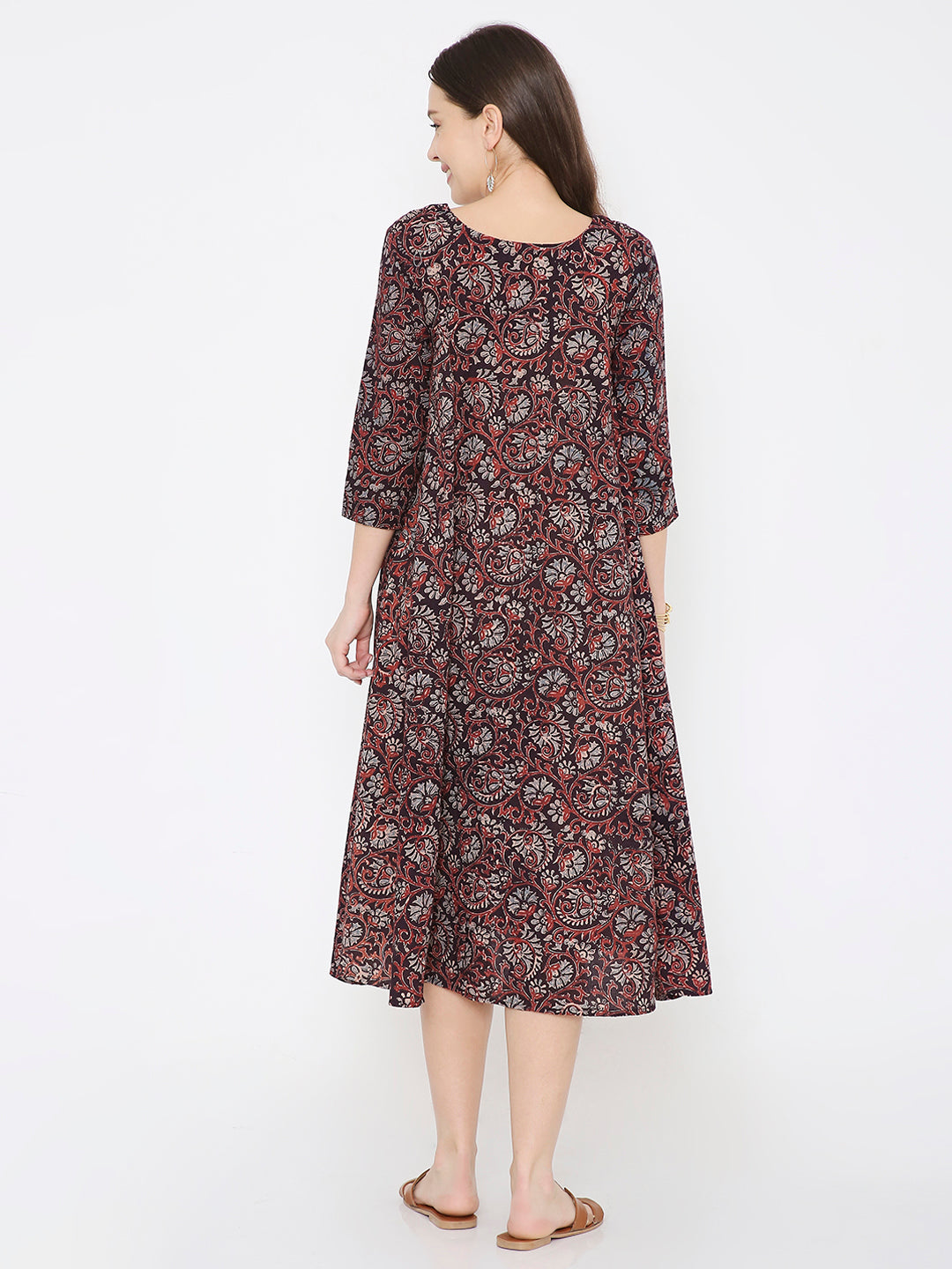 Ajrakh cotton princess line dress