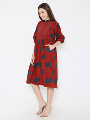 Ajrakh cotton polka dot dress
